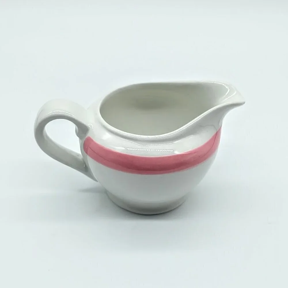 Arabia Finland Ribbons Pink Mini Covered Sugar Bowl & Creamer Pitcher Set - Picture 6 of 8